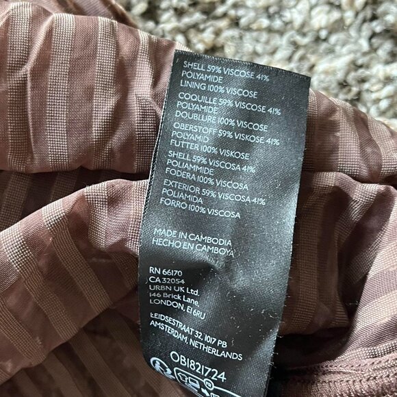 Pilcro Velvet Brown Striped Button Womens M Long Sleeve Shabby Chic Indie Blouse - Picture 8 of 8